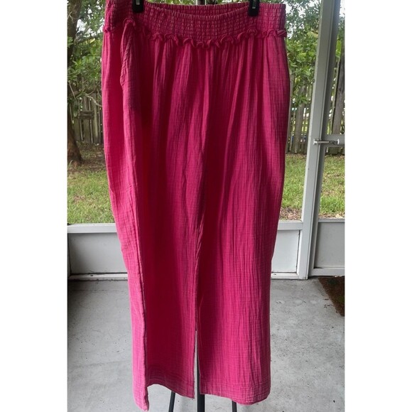 Simply Southern SZ XL  Pink Wide Leg Pants Women’s Pockets Gauzy Cool Comfort - Picture 7 of 9